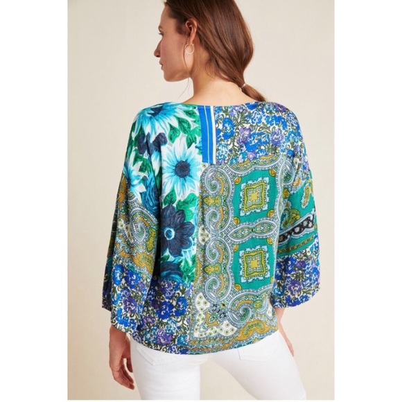 NWT Anthropologie ellery mixed print blouse - Picture 2 of 6